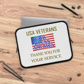 USA Veterans - Thank You for Your Service - Laptop Sleeve