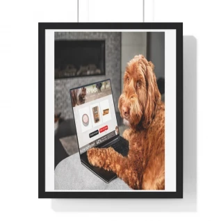 Dog Entrepreneur - Premium Framed Vertical Photo
