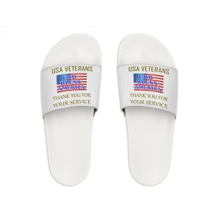 USA Veterans - Thank You for Your Service - Men's Slide Sandals.