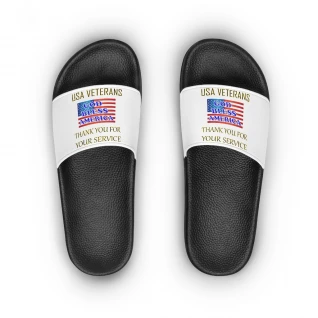USA Veterans  - Thanks You For Your Service - Women's Slide Sandals.