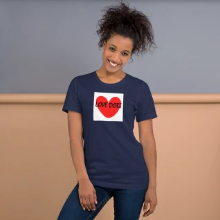 Love Does Short-Sleeve T-Shirt - Premium Branded Item - White Background - For Her