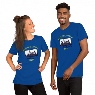Blessings Over Dallas Short-Sleeve T-Shirt - Big D - For Him or Her
