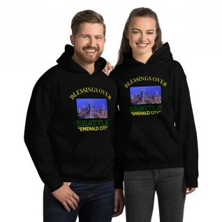 Blessing Over Seattle Hoodie - Emerald City - For Him or Her