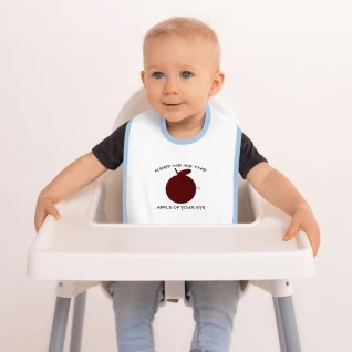 Apple of Your Eye - Embroidered Baby Bib - For Boy and/or Girl