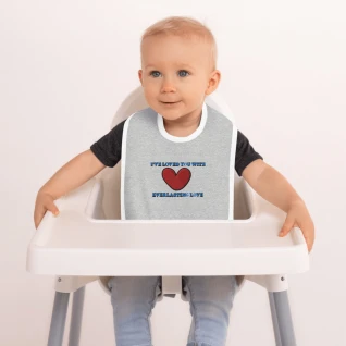 Everlasting Love - Embroidered Baby Bib - For Boys and/or Girls