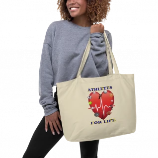 Athletes For Life - Large Organic Tote Bag