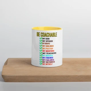 Be Coachable Mug with Color Inside