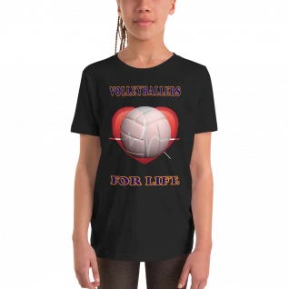 Volleyballers For Life Youth Short Sleeve T-Shirt - For Boys or Girls 