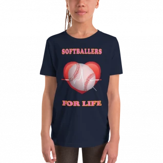 Softballers For Life Youth Short Sleeve Girl's T-Shirt
