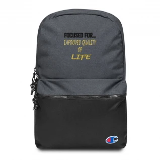 Improved Quality of Life Embroidered Champion Backpack