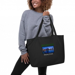 Boston Realtor - Large Organic Tote Bag - For Him or For Her