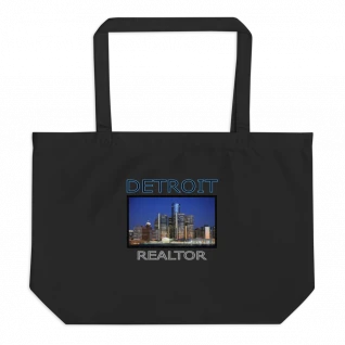Detroit Realtor - Large Organic Tote Bag - For Him or For Her