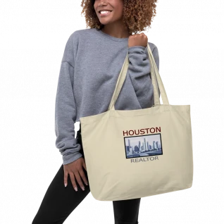 Houston Realtor - Large Organic Tote Bag - For Him or For Her