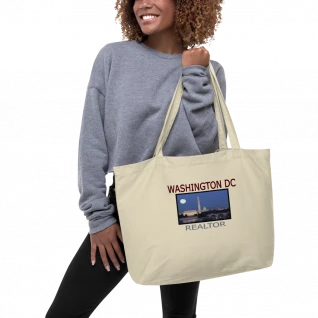 Washington D.C. Realtor - Large Organic Tote Bag - For Him or For Her