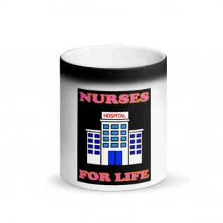 Nurses For Life Matte Black Mug