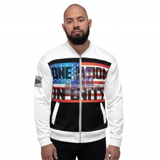 One Nation in Unity - 2-Sided  Bomber Jacket - For Him or For Her