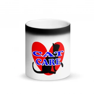 Cat Care Matte Black Mug