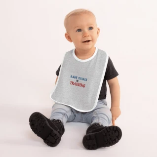 Baby Trucker in Training - Embroidered Baby Bib - For Boys