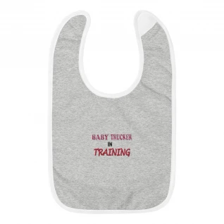 Baby Trucker in Training - Embroidered Baby Bib - For Girls