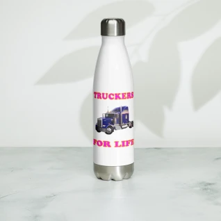 Truckers For Life - Stainless Steel Water Bottle - For Her
