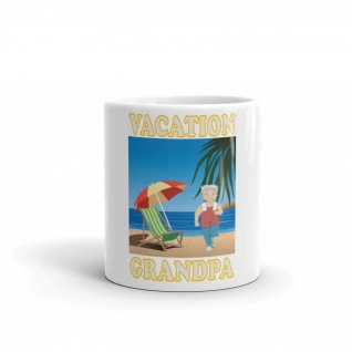 Vacation Grandpa White Glossy Mug