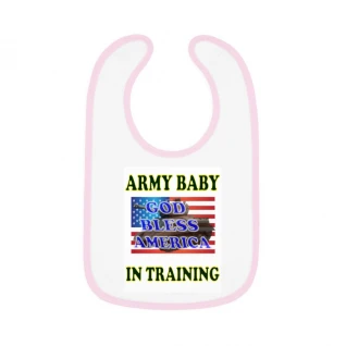 Army Baby Contrast Trim Jersey Bib for Boys and/or Girls